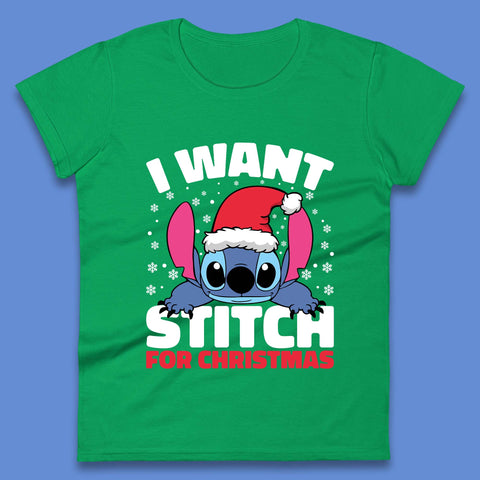 I Want Sticth For Christmas Womens T-Shirt