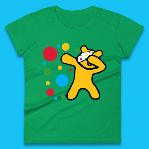 Dabbing Spotty Pudsey Bear Children In Need Dab Dance Spotty Day Donation Womens Tee Top