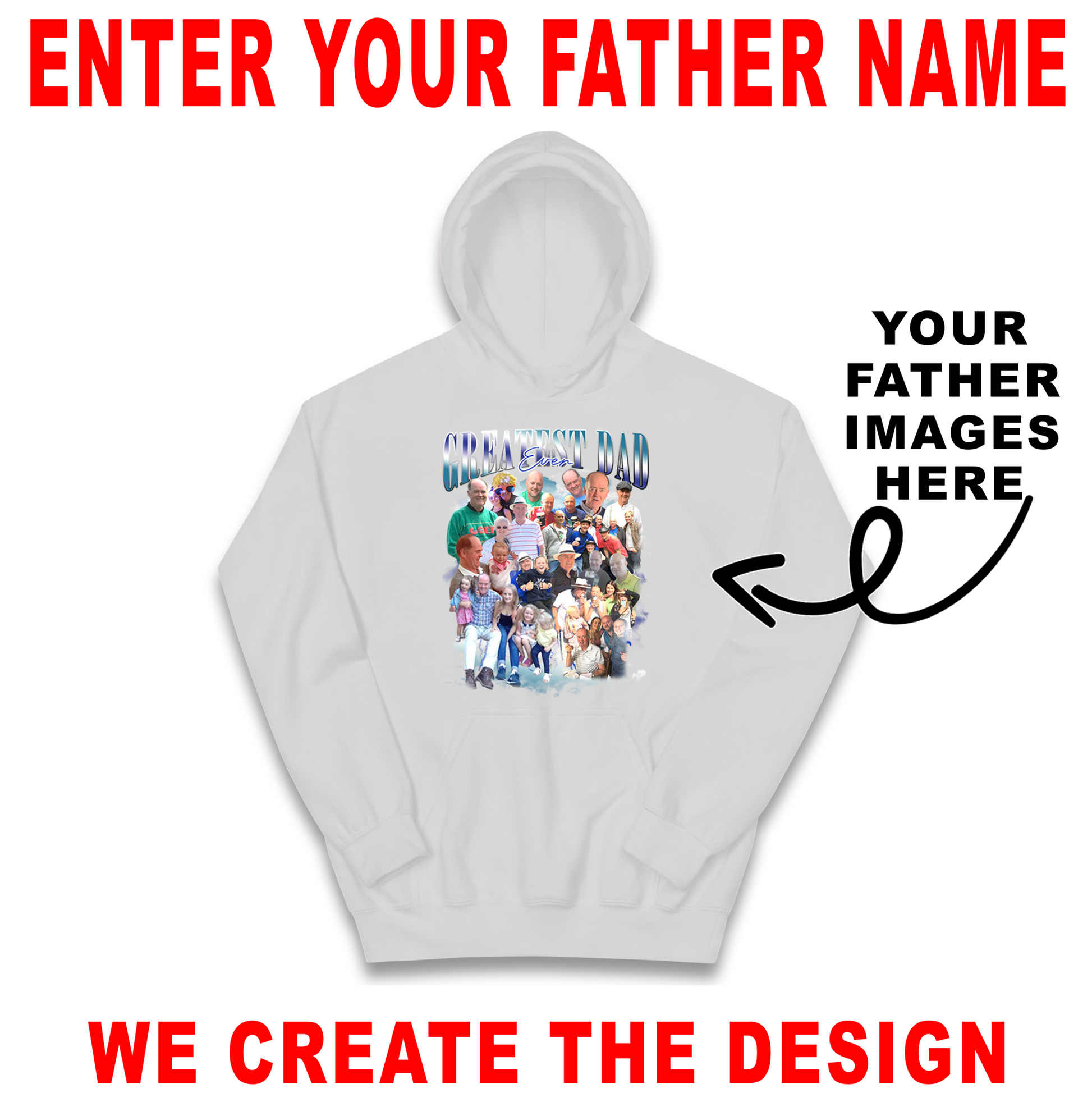 Fathers Day Personalised Kids Hoodie