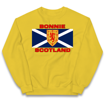 Bonnie Scotland Football Flag Kids Jumper