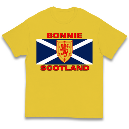 Bonnie Scotland Football Flag Kids T Shirt