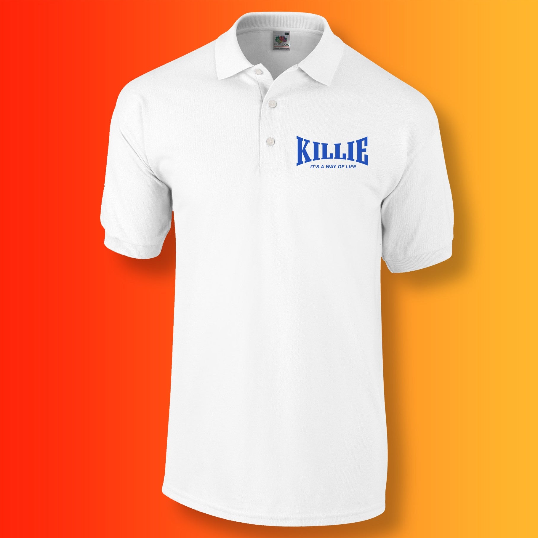 Killie Polo Shirt with It's a Way of Life Design White