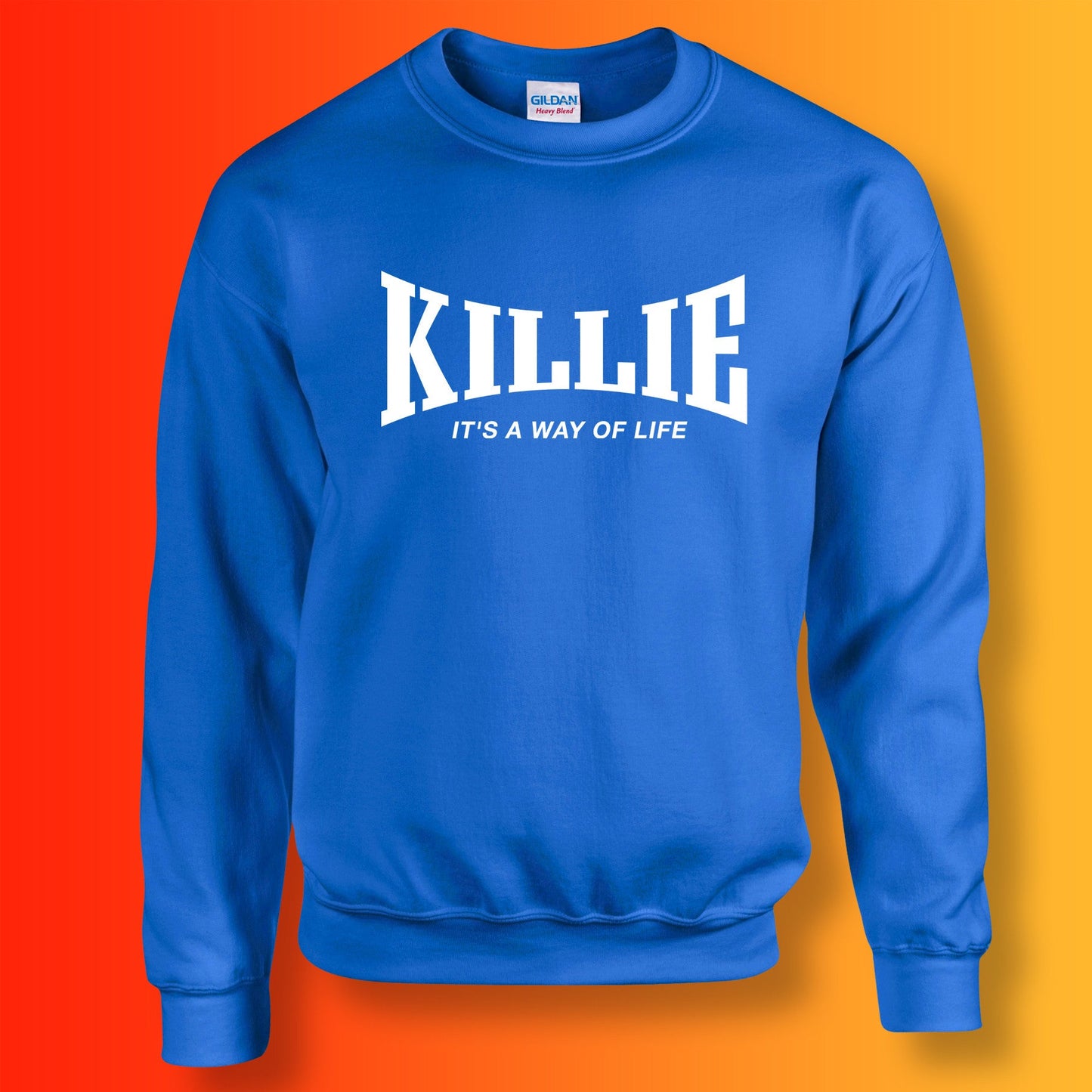 Killie Sweater with It's a Way of Life Design Royal Blue