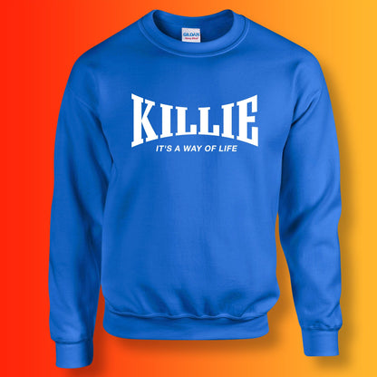 Killie Sweater with It's a Way of Life Design Royal Blue