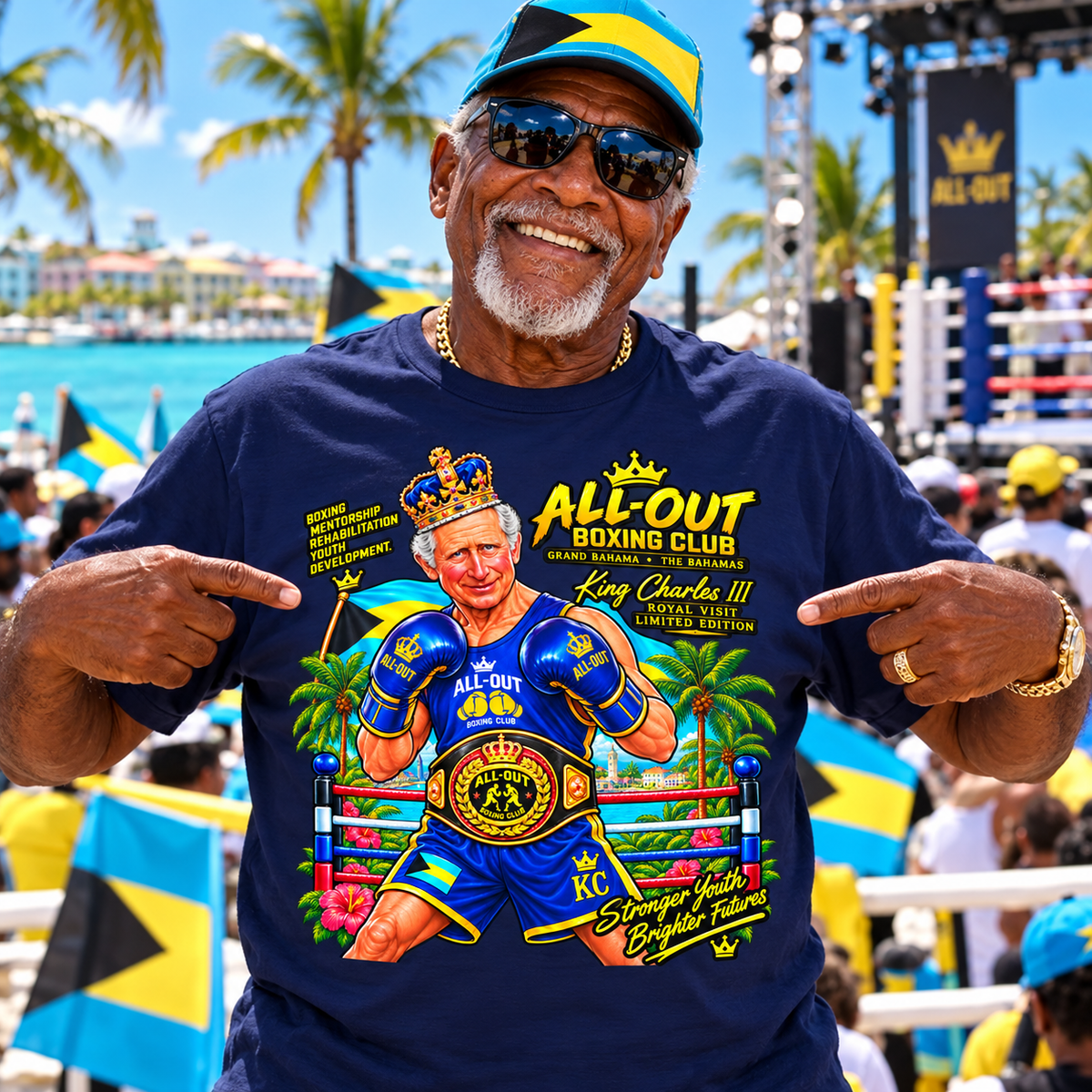 King Charles Boxing Academy Bahamas T Shirt