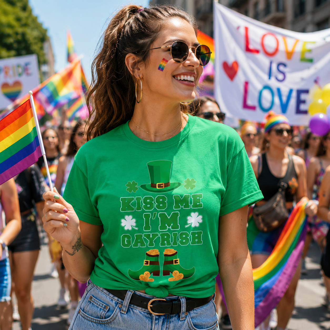 Kiss Me I'm Gayrish T Shirt