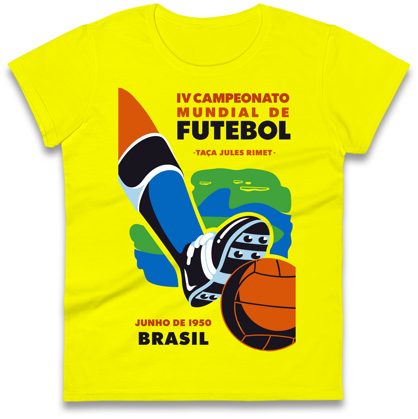 Brasil 1950 Retro World Cup Ladies T Shirt
