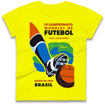 Brasil 1950 Retro World Cup Ladies T Shirt