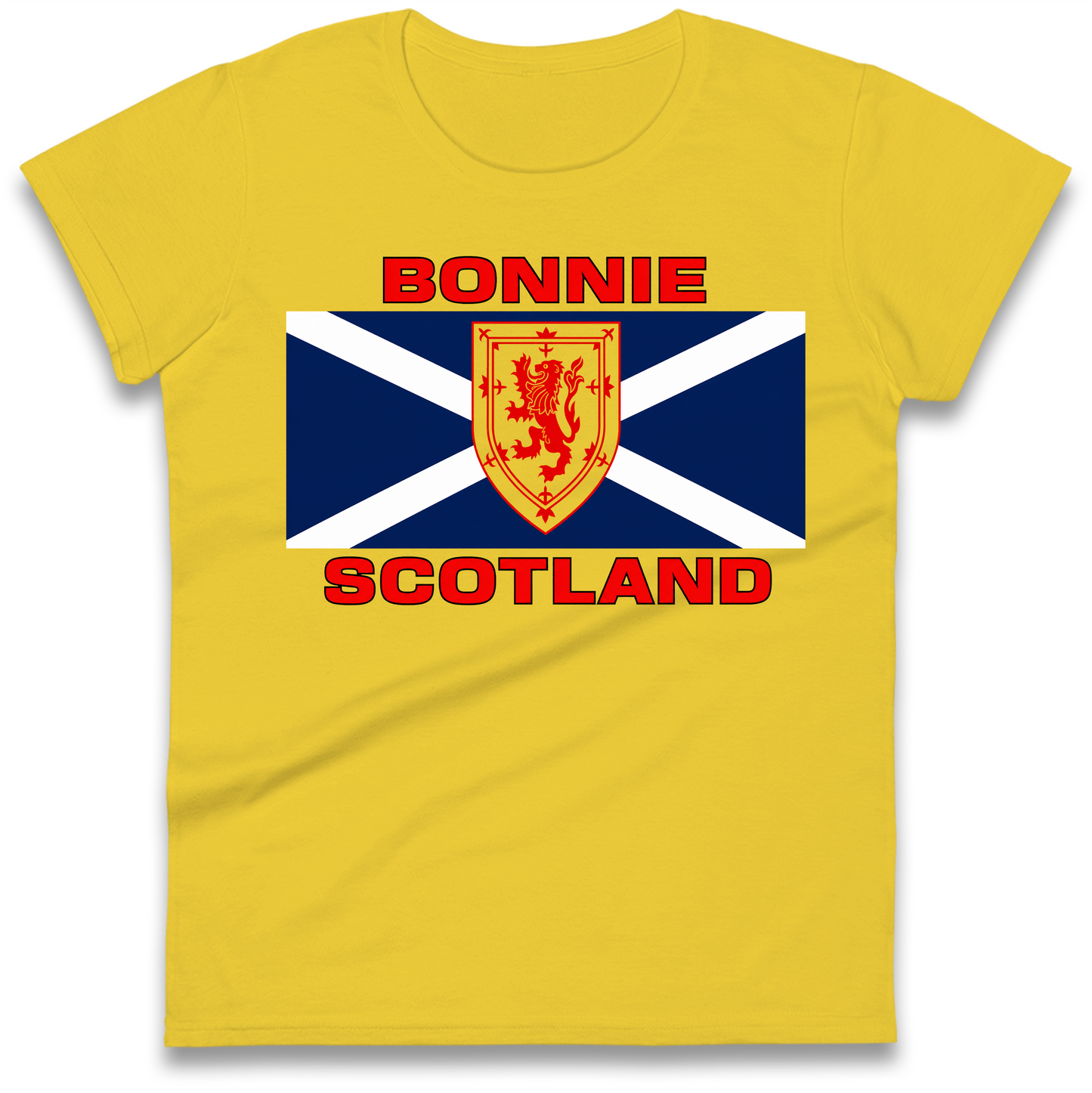 Bonnie Scotland Football Flag Ladies T Shirt