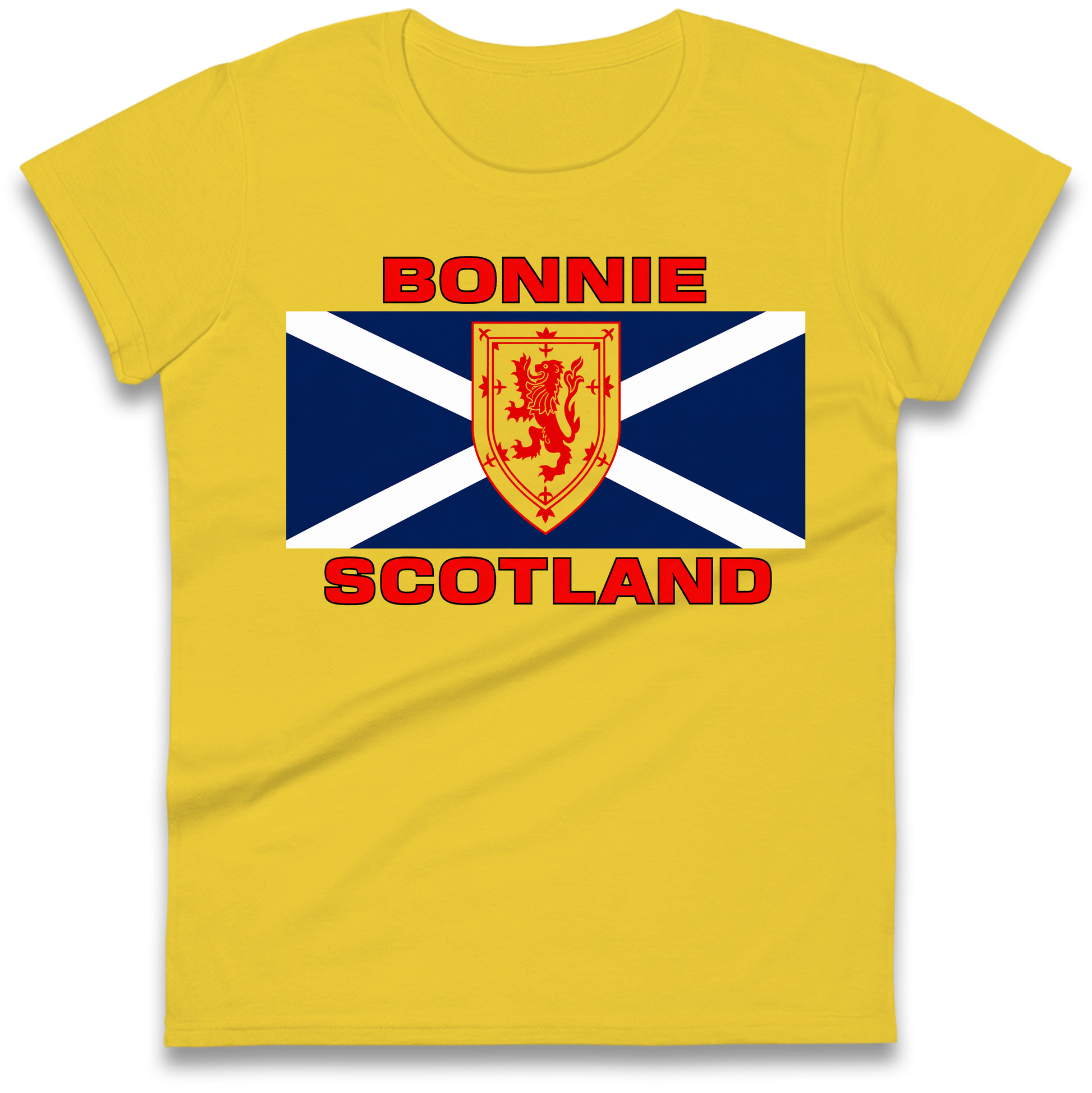 Bonnie Scotland Football Flag Ladies T Shirt