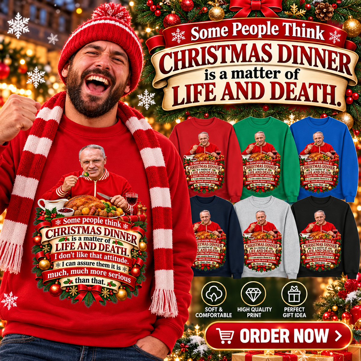 Liverpool Christmas Jumper Mens Bill Shankly