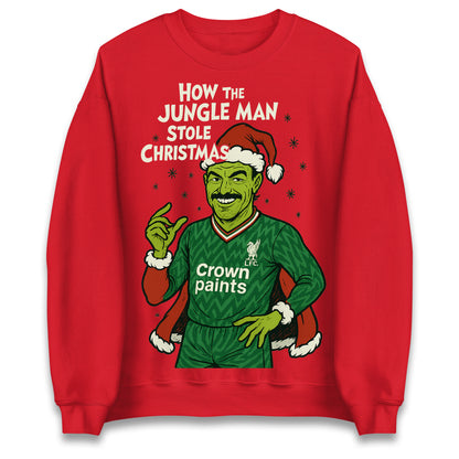 How The Jungle Man Stole Christmas Bruce Grobbelaar Liverpool Christmas Jumper