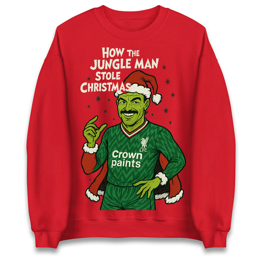 How The Jungle Man Stole Christmas Bruce Grobbelaar Liverpool Christmas Jumper