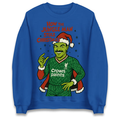 How The Jungle Man Stole Christmas Bruce Grobbelaar Liverpool Christmas Jumper