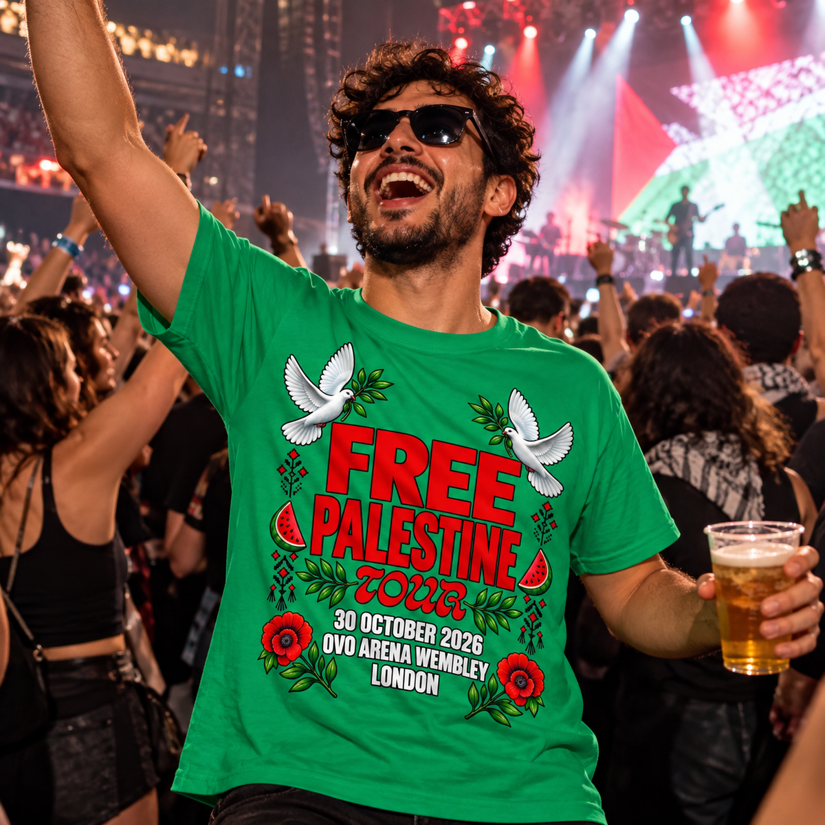 Macklemore and Friends Free Palestine Tour London 2026 T Shirt
