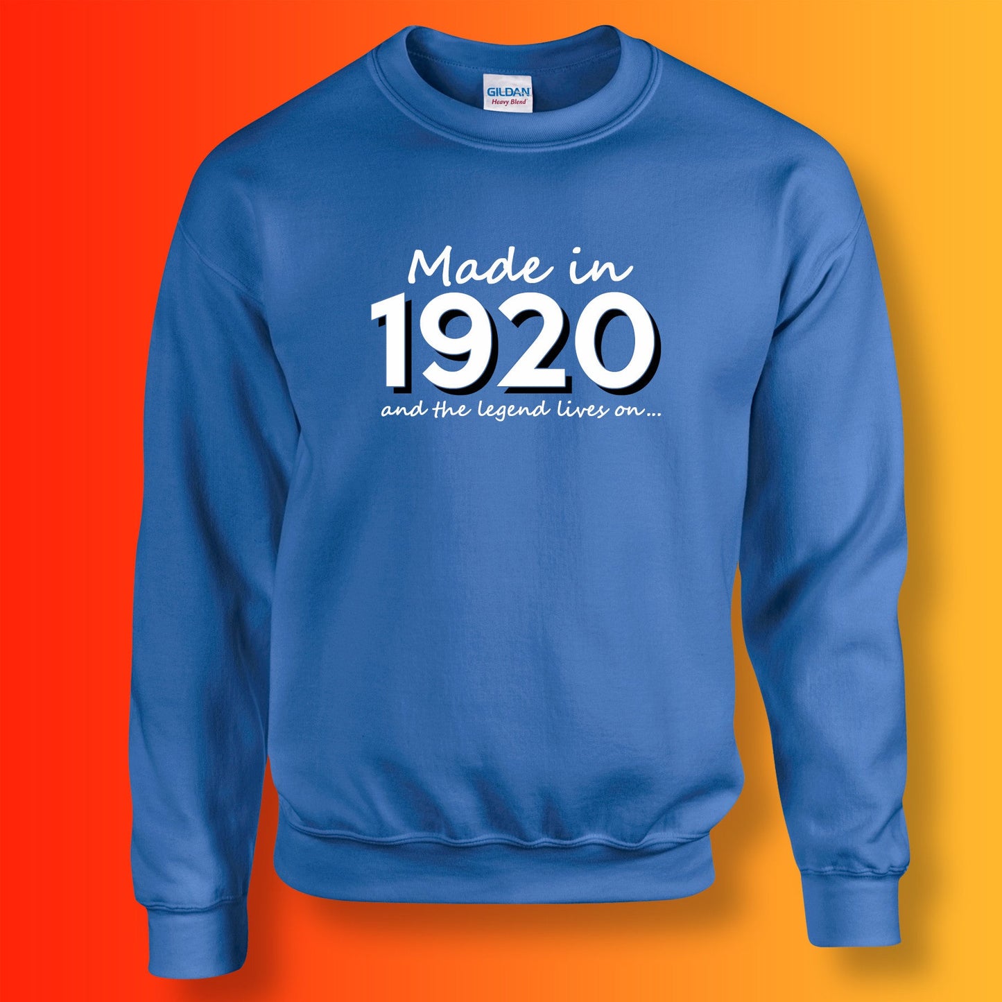 Made In 1920 and The Legend Lives On Sweater Royal Blue