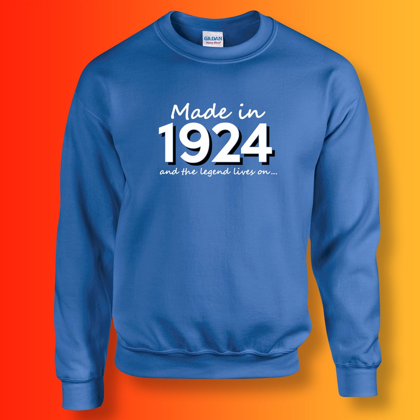 Made In 1924 and The Legend Lives On Sweater Royal Blue