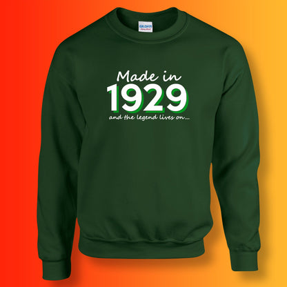 Made In 1929 and The Legend Lives On Sweater Bottle Green