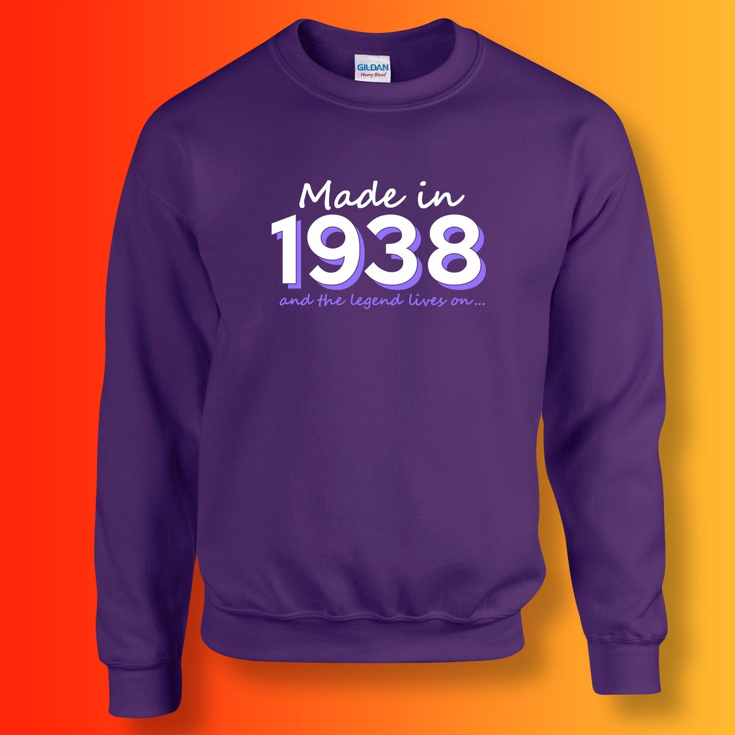 Made In 1938 and The Legend Lives On Sweater Purple