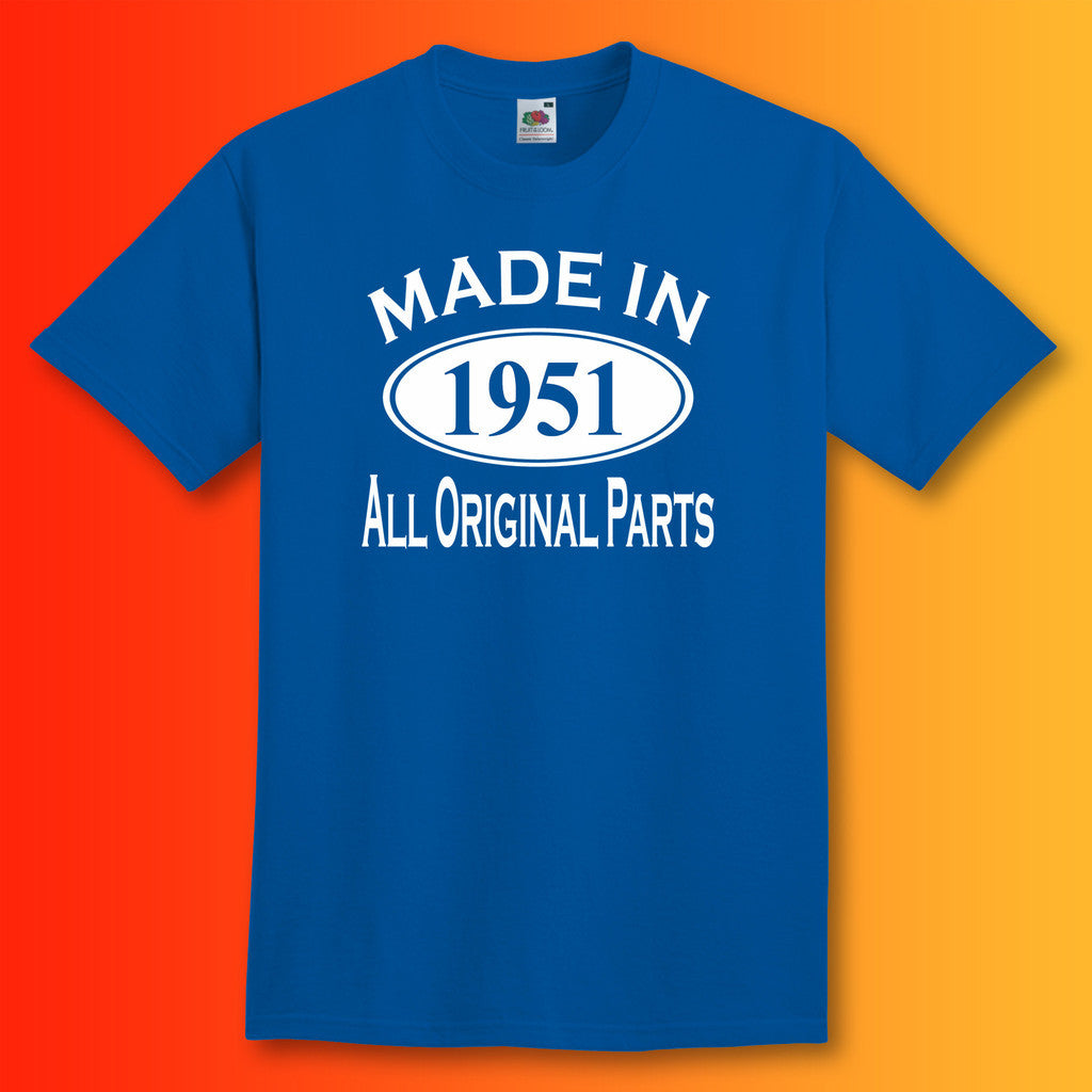 Made In 1951 T-Shirt Royal Blue
