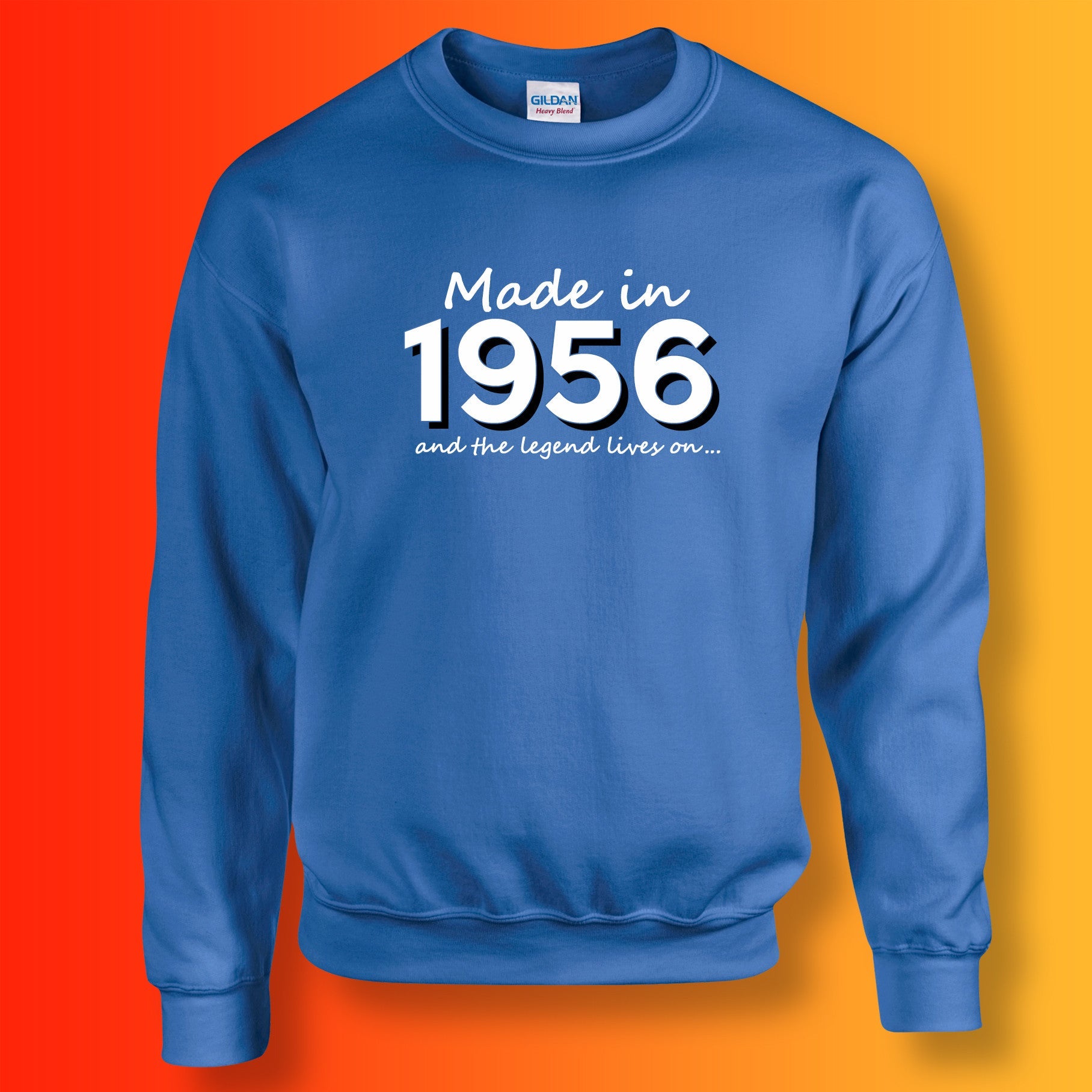 Made In 1956 and The Legend Lives On Sweater Royal Blue