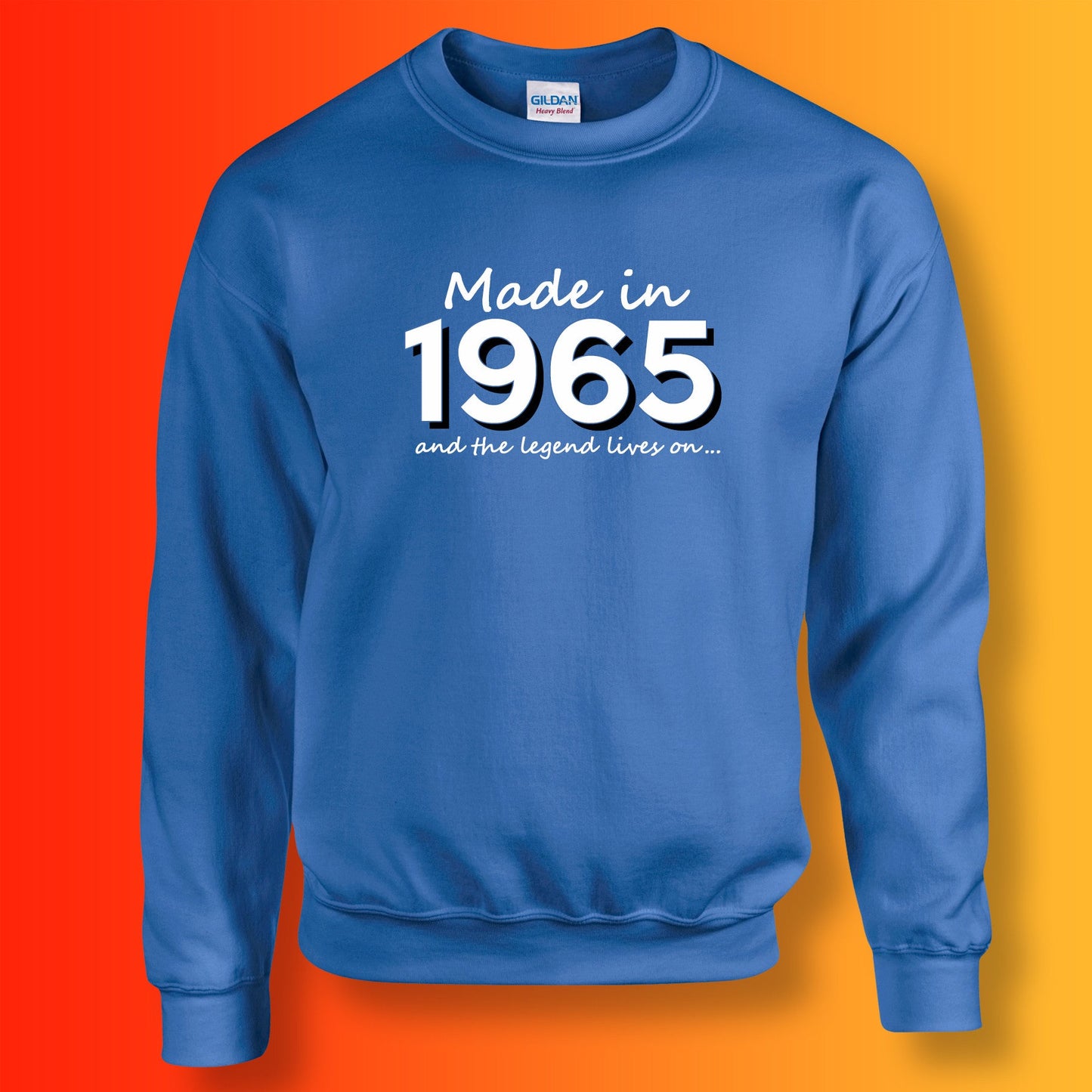 Made In 1965 and The Legend Lives On Sweater Royal Blue