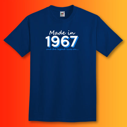 Made In 1967 and The Legend Lives On Navy T-Shirt