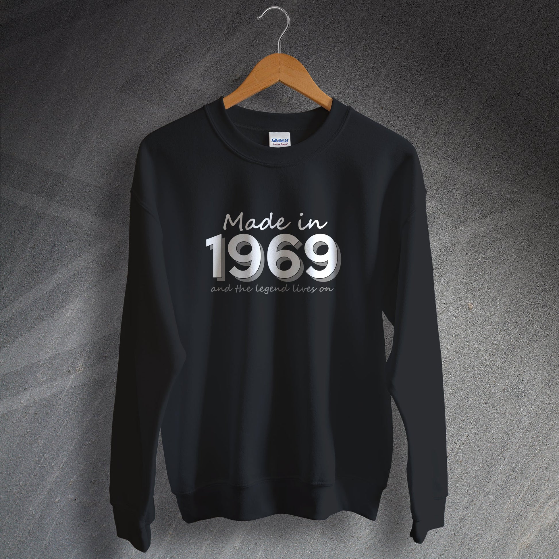 Made In 1969 and The Legend Lives On Sweater Black