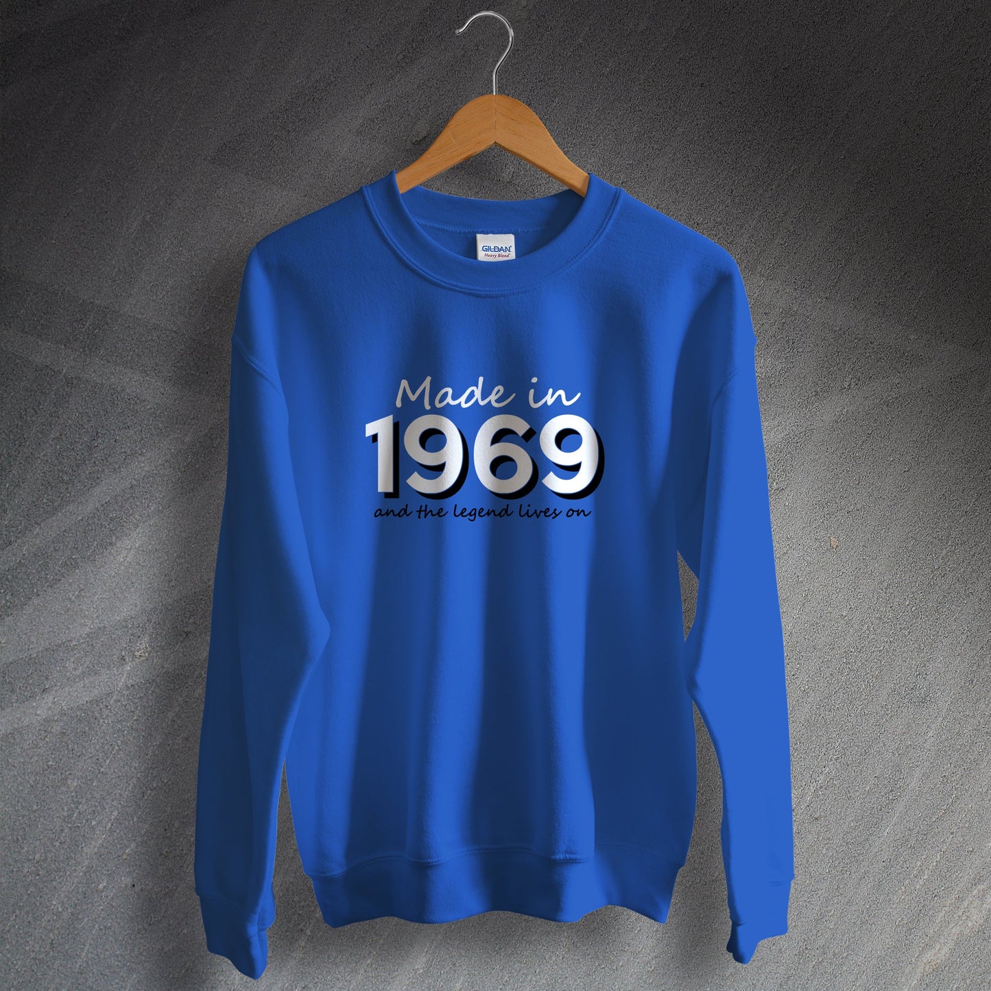 Made In 1969 and The Legend Lives On Sweater Royal Blue