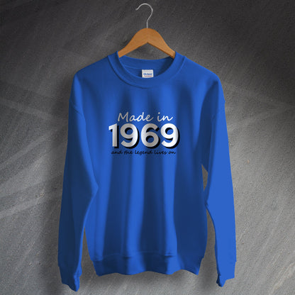 Made In 1969 and The Legend Lives On Sweater Royal Blue