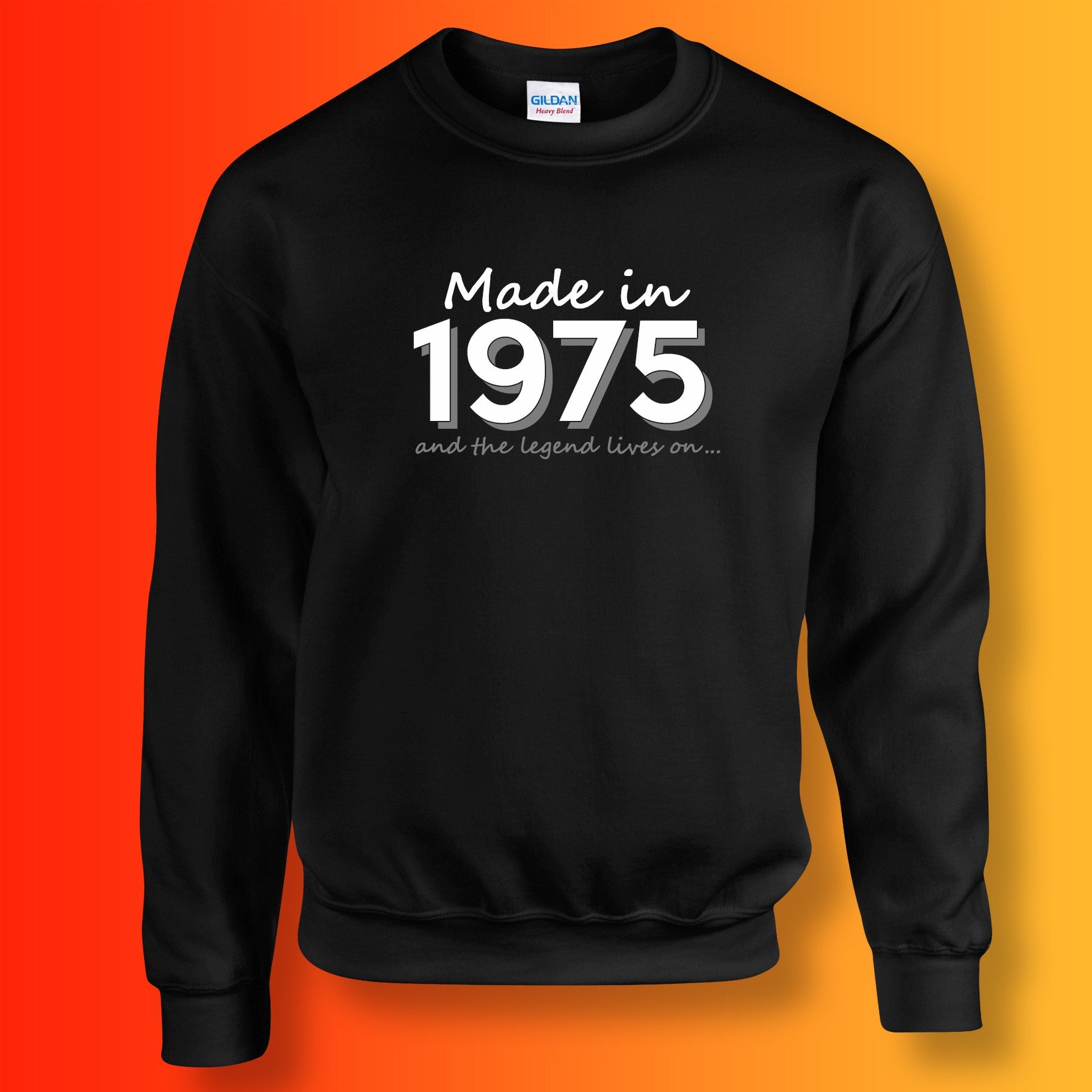 Made In 1975 and The Legend Lives On Sweater Black