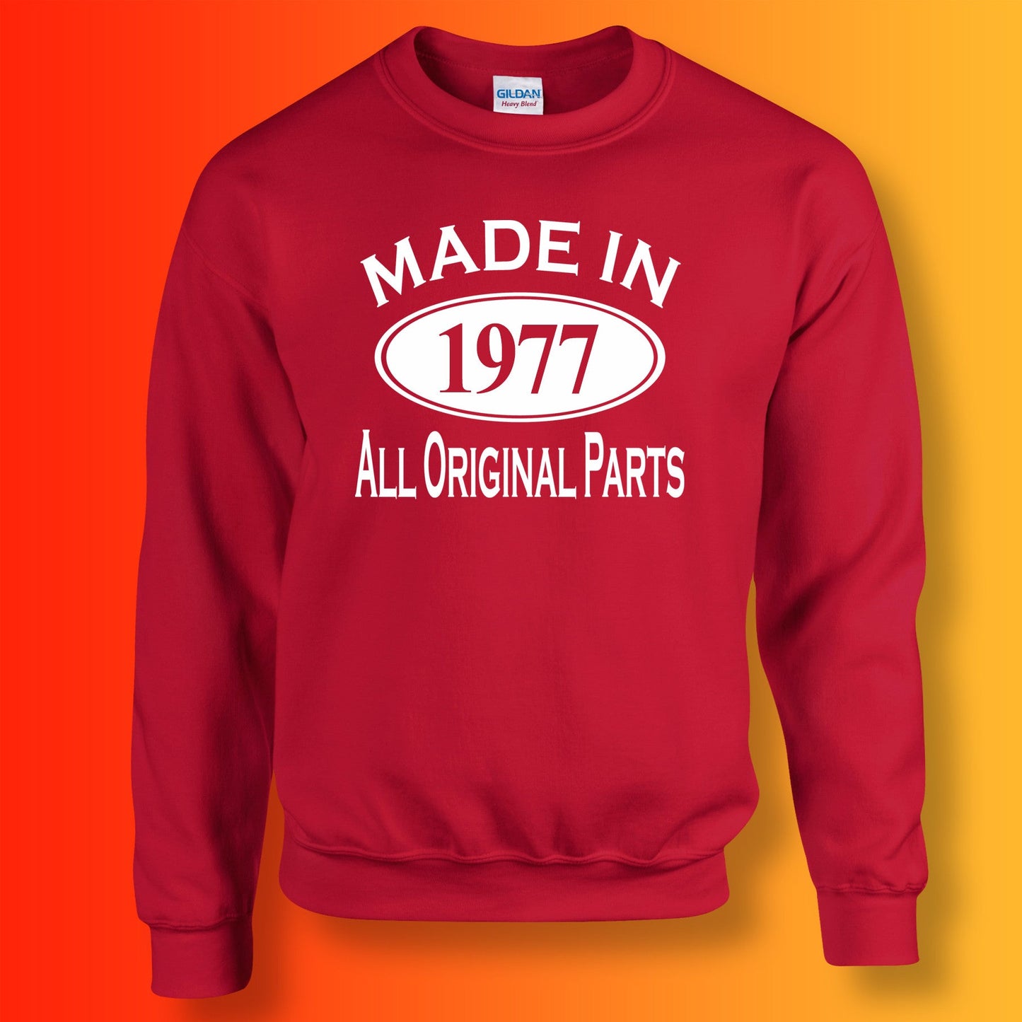 Made In 1977 All Original Parts Sweater Red