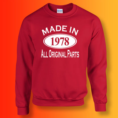 Made In 1978 All Original Parts Sweater Red