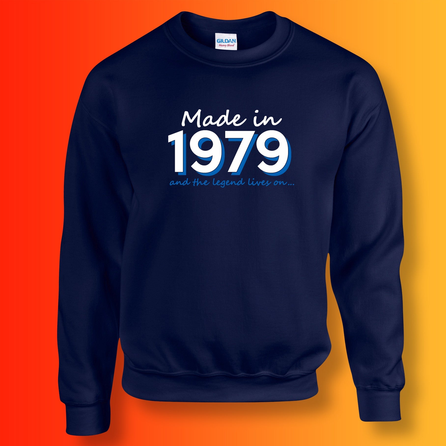 Made In 1979 and The Legend Lives On Sweater Navy