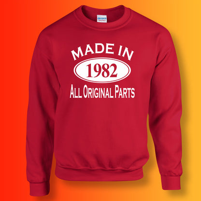 Made In 1982 All Original Parts Sweater Red