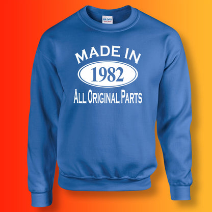 Made In 1982 All Original Parts Sweater Royal Blue