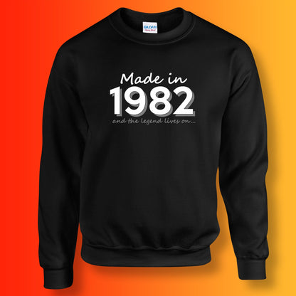 Made In 1982 and The Legend Lives On Sweater Black