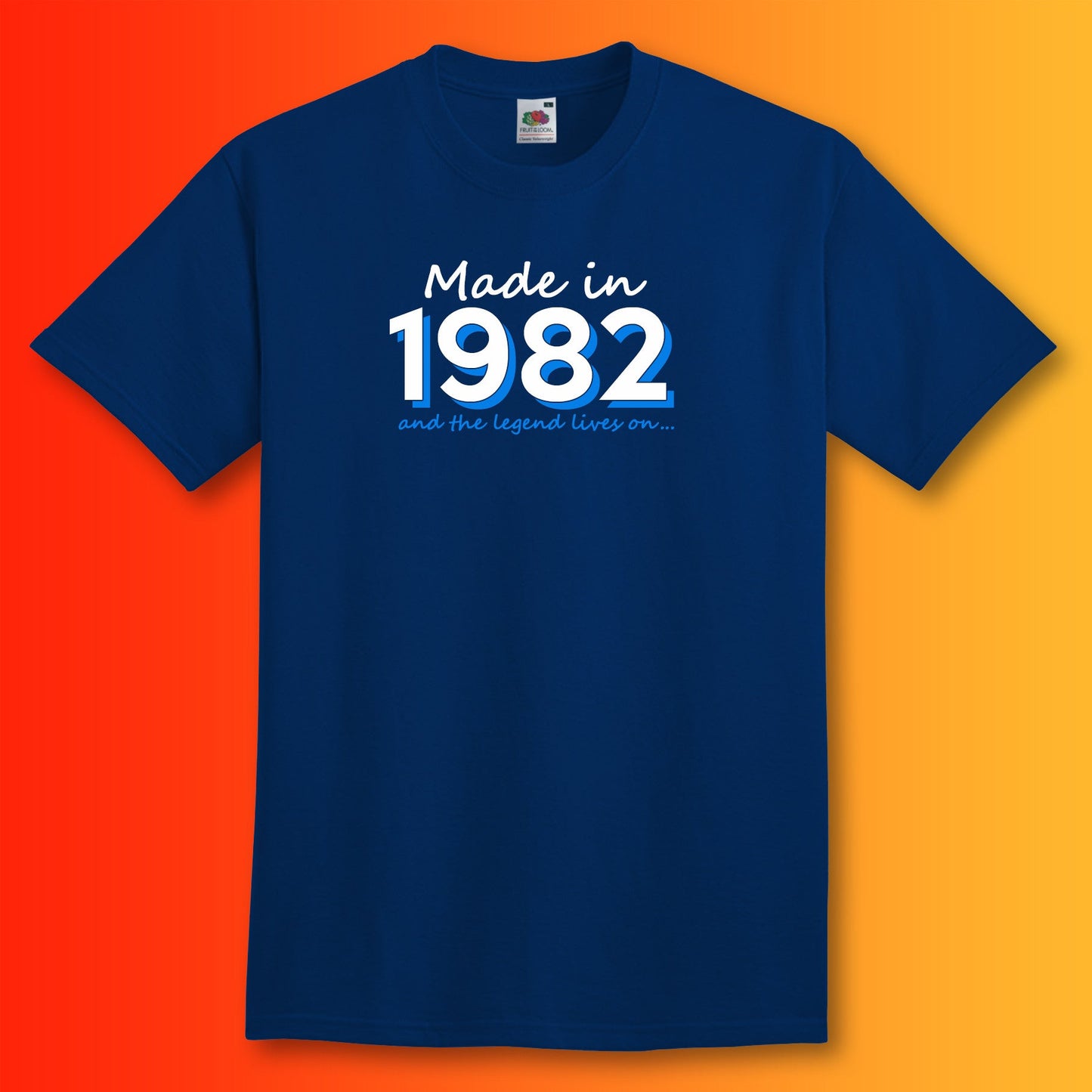 Made In 1982 and The Legend Lives On Navy T-Shirt