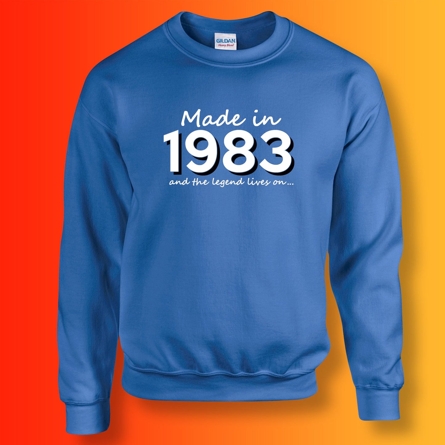 Made In 1983 and The Legend Lives On Sweater Royal Blue