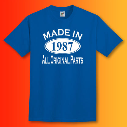 Made In 1987 T-Shirt Royal Blue