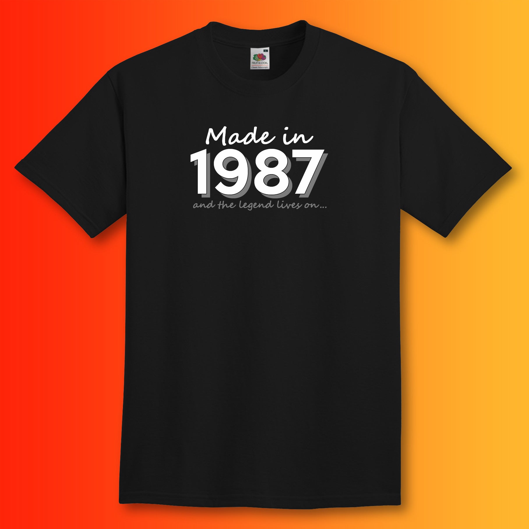 Made In 1987 and The Legend Lives On Black T-Shirt