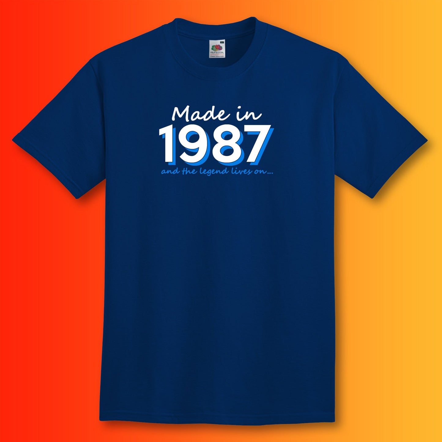 Made In 1987 and The Legend Lives On Navy T-Shirt