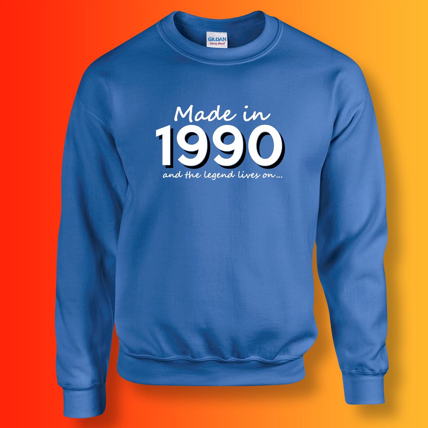 Made In 1990 and The Legend Lives On Sweater Royal Blue