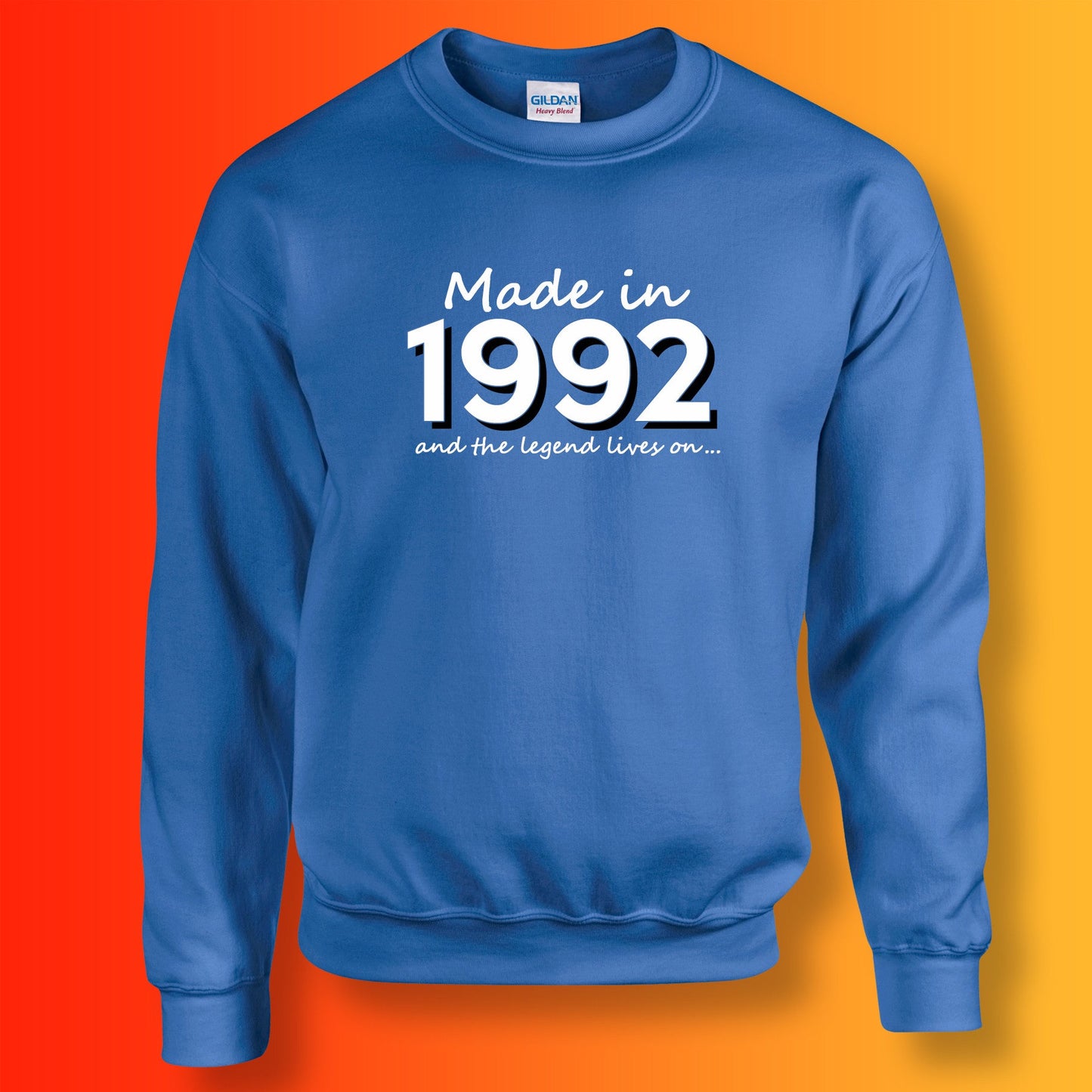 Made In 1992 and The Legend Lives On Sweater Royal Blue