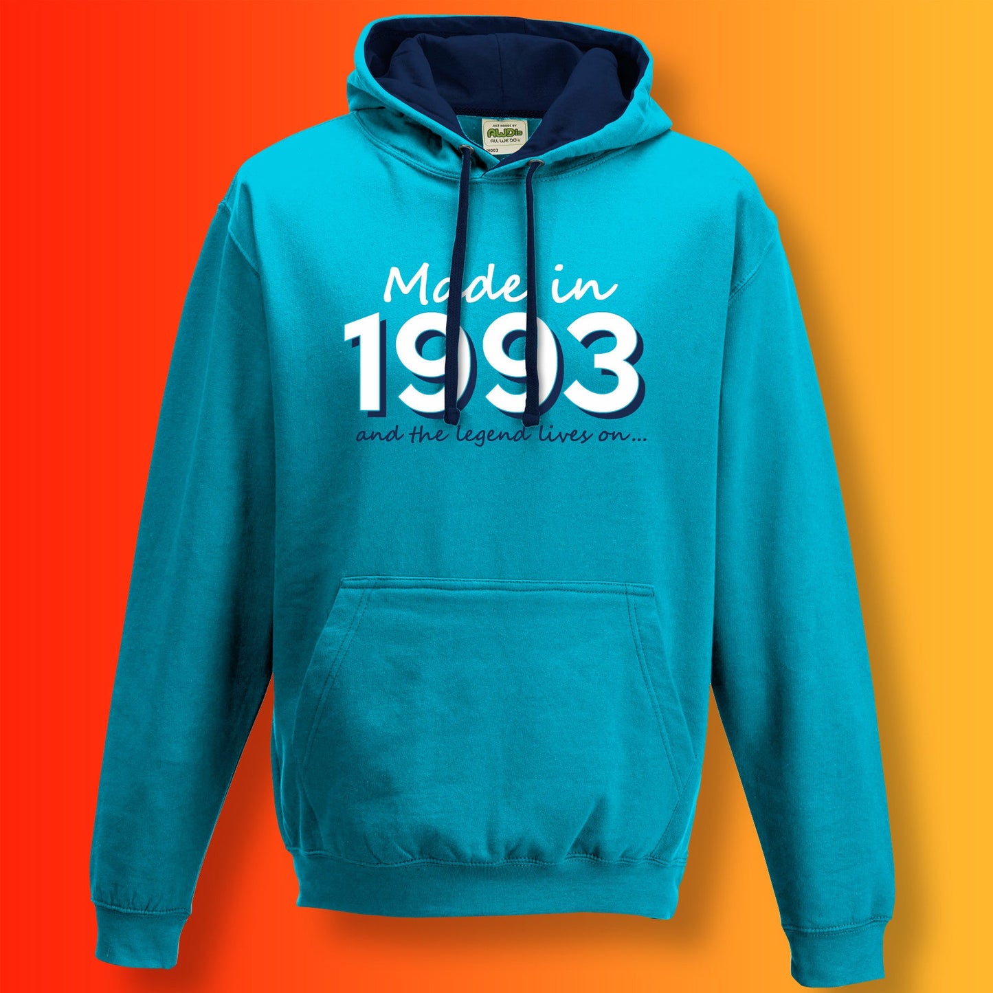 Made In 1993 and The Legend Lives On Hoodie Hawaiian Blue Oxford Blue
