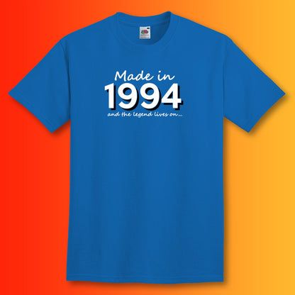 Made In 1994 and The Legend Lives On Royal Blue T-Shirt