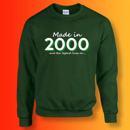 Made In 2000 and The Legend Lives On Sweater Bottle Green