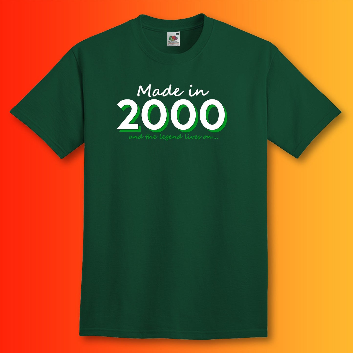 Made In 2000 and The Legend Lives On Bottle Green T-Shirt