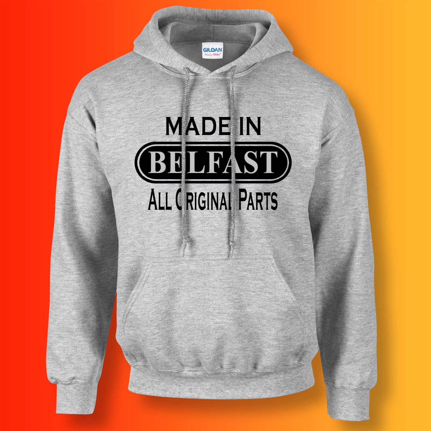 Made In Belfast All Original Parts Hoodie Heather Grey