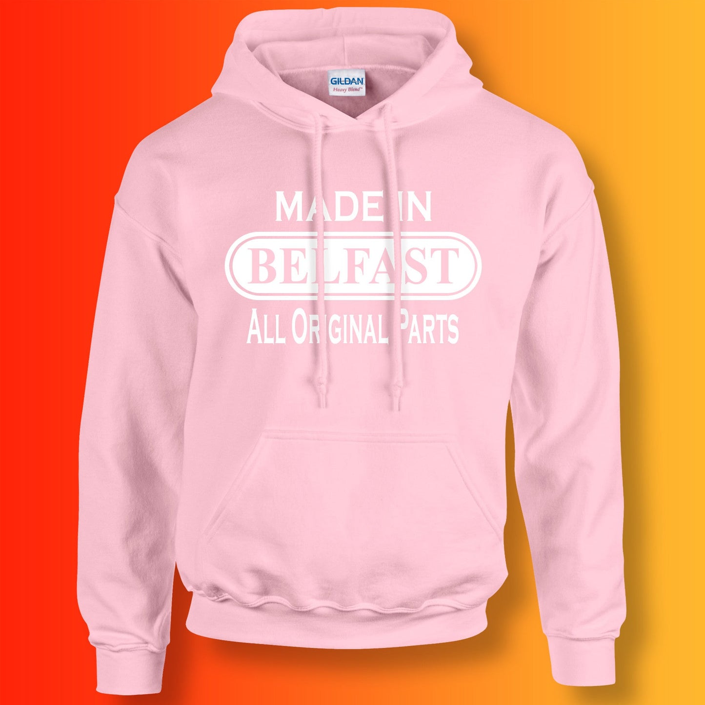 Made In Belfast All Original Parts Hoodie Light Pink